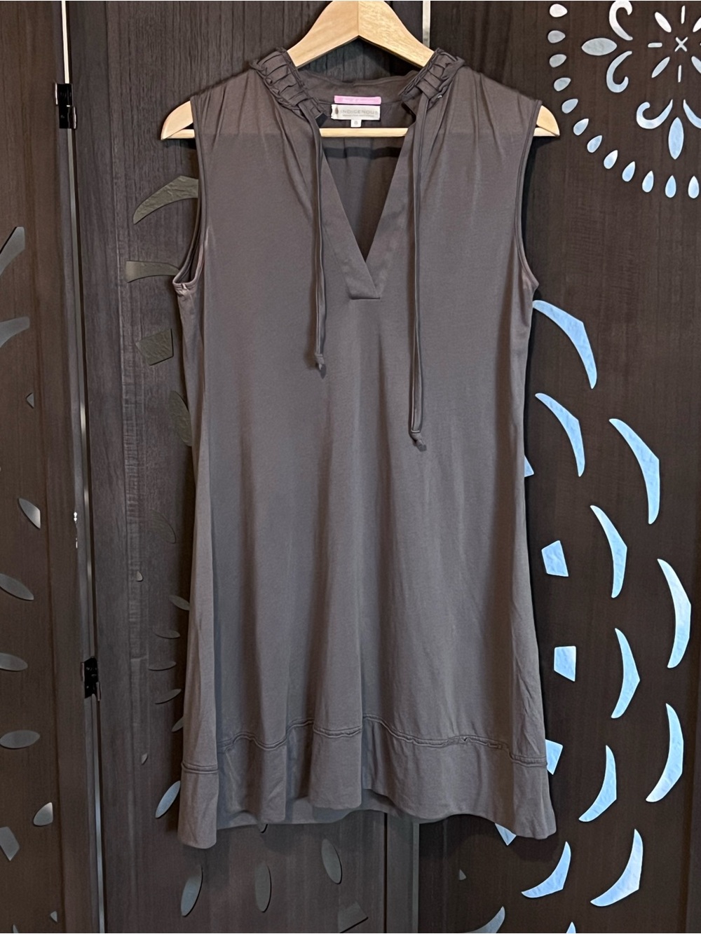 Indigenous Sleeveless Mini Dress in brown
